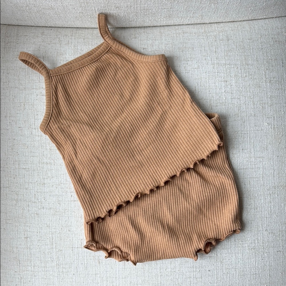 Ribbed Tan set
